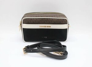 マイケルコース ショルダーバッグ ブラウン系 レザー 斜め掛け 小さめ MICHAEL KORS z24-1104 中古品 z_b