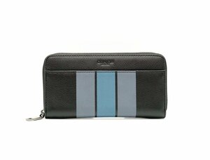 COACH F58109 アコーディオン レザー ラウンドファスナー 長財布 コーチ z24-1101 美品 中古品 z_b