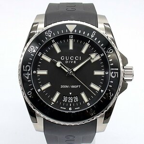 グッチ ダイブ 136.2 クォーツ メンズ 腕時計 ダイヴ DIVE ラバーベルト GUCCI z24-1025 中古品 z_wの画像1