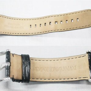 ◎中古品 EMPORIO ARMANI エンポリオアルマーニ AR-2432 腕時計 クォーツ シルバー メンズ 日付表示 動作確認済みの画像9