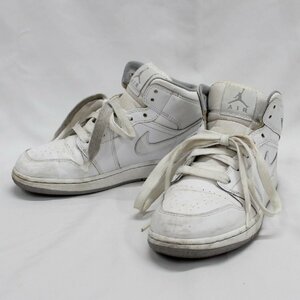 NIKE ナイキ JORDAN 1 RETRO MID エアジョーダン1 レトロ ミッド 554725-112 サイズ4Y 23cm ホワイト 中古品 m_z(j) m24-35850