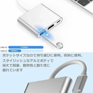 USB TypeC - HDMI マルチ変換アダプター 充電ケーブル 変換ケーブル ハブ 多機能 A変換アダプター 7987178 シルバー 新品 1円 スタートの画像7