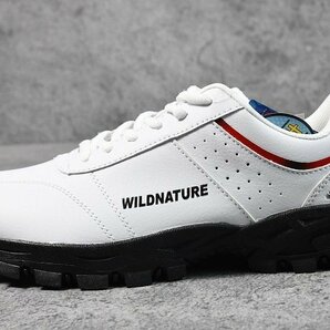 WILDNATURE ゴルフシューズ スニーカー メンズ 靴 男性用 ワイルドネイチャー おしゃれ 2801 ホワイト 25.5cm 新品 1円 スタートの画像2
