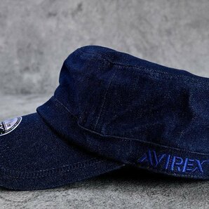 正規品 AVIREX ワークキャップ 帽子 メンズ 大きいサイズ 大きめ アビレックス 14787700-49 デニムネイビーの画像2