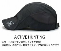 ハンチング キャップ 帽子 メッシュキャップ メンズ レディース 通気性 軽量 ゴルフ ウォーキング 7987923 ブラック 新品 1円 スタート_画像2