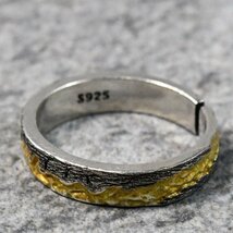 silver925 coating 指輪 リング メンズ シルバー925 Vintage アクセサリー 7987190 シルバー/ゴールド 新品 1円 スタート_画像4