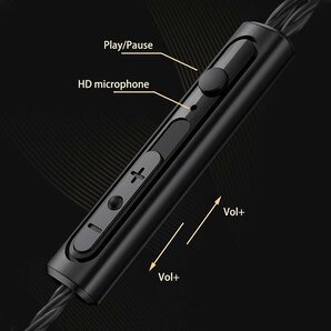 イヤホン イヤフォン 3.5mm ハイレゾ 高音質 マイク付き 重低音 hi-res 有線 ノイズキャンセリング 遮音 通勤 7988525 レッド 新品の画像9