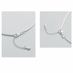 シルバー925 アンクレット レディース つけっぱなし お守り アンク ANKLET アクセサリー キラキラ 7992442 シルバー×ホワイト 新品の画像4