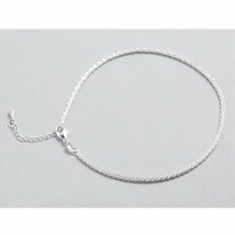 シルバー925 アンクレット レディース つけっぱなし お守り アンク ANKLET アクセサリー キラキラ 7992442 シルバー×ホワイト 新品_画像6