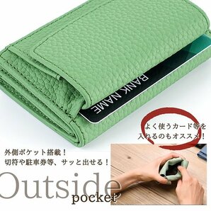 財布 ミニ財布 短財布 メンズ レディース コンパクト レザー 革 本革 牛革 ショートウォレット 7987147 グレージュ 新品 1円 スタートの画像6