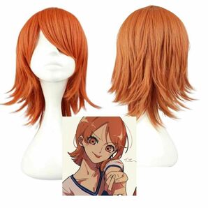 ナミ　ウィッグ　コスプレ　ワンピース　オレンジ　国内　58cm【残5限定】