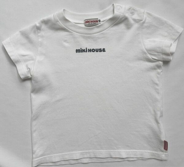 ミキハウス　Tシャツ　80 白　ロゴ　