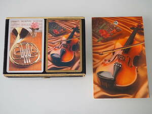 【トランプとスコアパッド】ブリッジサイズ カード 菅弦楽器 ホルン ヴァイオリン CONGRESS designer series Playing Cards 