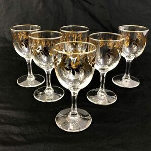 ワイングラス 6客セット 高さ約11cm グラス 金彩 の画像1