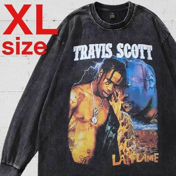 TRAVIS SCOTT　トラヴィス　LA FLAME　Tシャツ　ブラック　XL