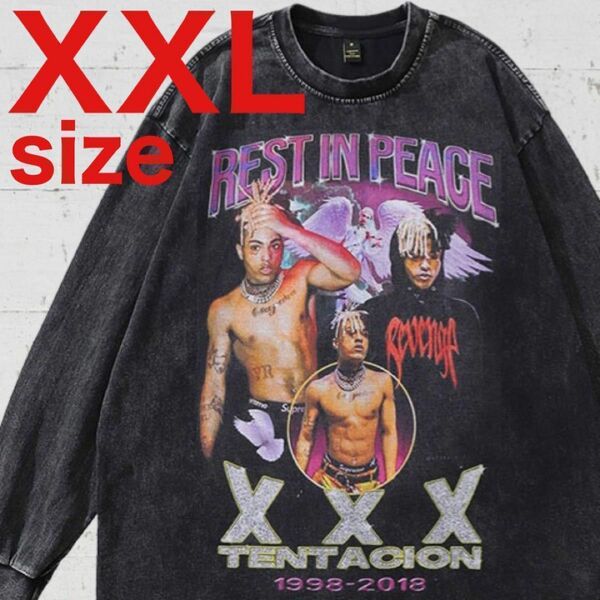 XXXテンタシオン　RAP　TEE　ラップ　長袖Tシャツ　ブラック　XXLサイズ