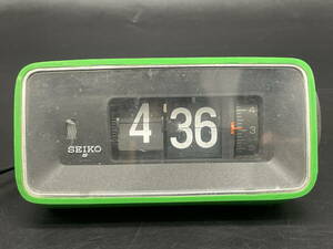 □M77 SEIKO セイコー デジタルクロック 置時計 DP691M グリーン 緑色 パタパタ時計 アラーム 昭和レトロ