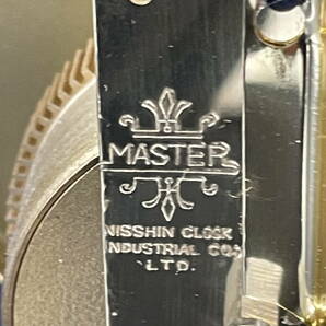 □M113 NISSIN MASTER 400DAY CLOCK 日新 マスター 置き時計 400日時計 回転振り子 ゼンマイ 手巻き M-415 ガラスドーム型 ヴィンテージの画像9