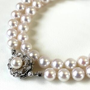 花珠級◆あこや真珠 7.8-7.4㎜ パール 本真珠 ネックレス 47cm