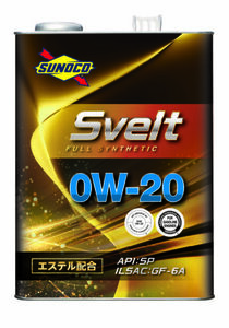 送料無料！　SUNOCO　Svelt　スノコ　スヴェルト　SP/GF-6A　0W-20　全合成　Full Synthetic（エステル配合）　20L缶　エンジンオイル