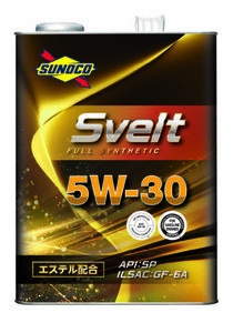 送料無料！　SUNOCO　Svelt　スノコ　スヴェルト　SP/GF-6A　5W-30　全合成　Full Synthetic（エステル配合）　20L缶　エンジンオイル