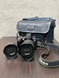 #8735/38A【Nikon　デジタルカメラ　D70　ニッコール24-120㎜レンズフード付　通電確認済　他レンズ1本、充電池、充電器、カメラバッグ付】