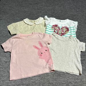 まとめ売り セット売り 80 西松屋 韓国服 女の子 うさぎ 花柄 無地 半袖Tシャツ Tシャツ トップス 子供服 ベビー服