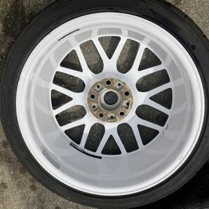 BBS 18インチ タイヤ4本セット 225/40/18 8J+38 ダンロップDZ102 ほぼ新品 PCD120 (BMW Z4 e85にて使用 珍しいホワイトカラーの画像2