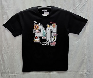 PAGELO：半袖Tシャツ：L寸:黒：41-2580-07