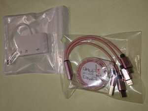 ②3in1 充電ケーブル 巻取り式 リール式 ①カードリーダー Type-C USB/SD/TF読取/USB 