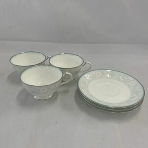 【Noritake】ノリタケ ボーンチャイナ フェアモント F59817/4408 ティーカップ ソーサー 3客セット コーヒーカップ