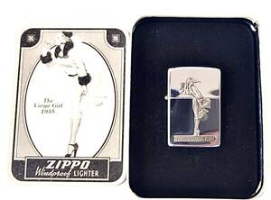 69■ ZIPPO ジッポ The Varga Girl 1935 バルガ ガール ヴィンテージ 未使用保管品 経年品 未着火 シルバーカラー 現状品 缶付 喫煙具