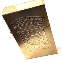 301■ Zippo ジッポ AMERICAN CLASSIC アメリカンクラシック REPLICA レプリカ 1932年 ゴールドカラー 火花確認済み ヴィンテージ 現状品_画像1