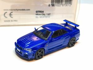 1/87 日産 スカイライン GT-R R34 ブルーメタリック Nismo BNR34