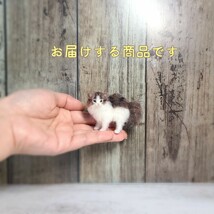 やんのかステップ豆ネコ＊長毛猫 羊毛フェルト ハンドメイド 猫 子猫 ドールハウス ミニチュア ブライス ペット _画像8