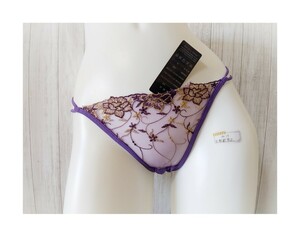 ★新品★ M Tバック ショーツ パープル 紫 レース メッシュ すけすけ セクシーランジェリー