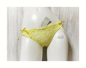 ★新品★ M Tバック ショーツ イエロー 黄色 レース リボン 花柄 セクシーランジェリー