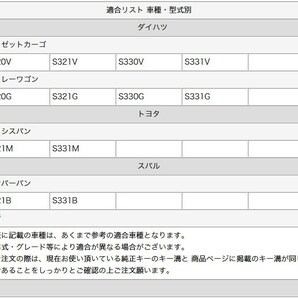 [純正品質★即納]スバル/ダイハツ/トヨタ/鍵/ブランクキー/キーレス/アトレーワゴン/ハイゼットカーゴ/サンバーバン/S320/S321/S330/S331の画像2