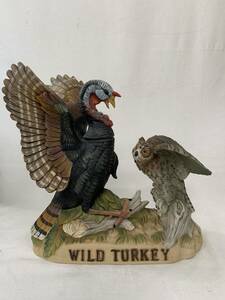 注目！【古酒　レア陶器ボトル】WILD TURKEY ワイルドターキー8年　七面鳥VS梟　フクロウ　750ml 要栓