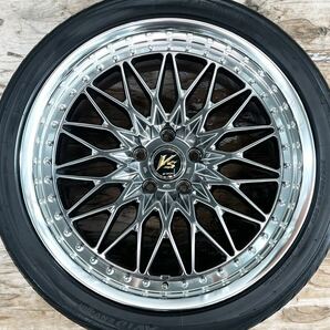 WORK VS XV ワーク 美品 20インチ PCD114.3 5穴 9J+34 4本通し ブリリアントシルバーブラック 245/40R20 ヨコハマタイヤ付 ミニバン セダンの画像2