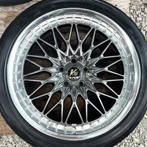 WORK VS XV ワーク 美品 20インチ PCD114.3 5穴 9J+34 4本通し ブリリアントシルバーブラック 245/40R20 ヨコハマタイヤ付 ミニバン セダンの画像3