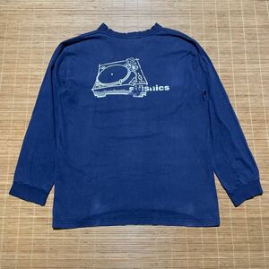90s 00s 紺タグ STUSSY ステューシー stusnics ストックロゴ 長袖 Tシャツ ロンｔ ネイビー M ビンテージ　オールド ロゴ