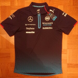  not for sale new goods unused tag attaching 2024 Williams racing Mercedes F1 team supplied goods half Zip polo-shirt M size KOMATSU PUMA