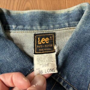 LONG丈! 80s Lee 220 USA製 デニムジャケット 38 ビンテージ ☆ 60s 70s levis 501 505 70505 101j 101z 91-j 91-b gジャン ブラックの画像3