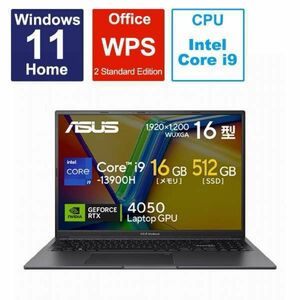 RTX4050 Corei9-13900H★Office★ASUS Vivobook 16型 120Hz 16GB 512GB新品