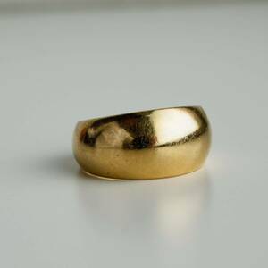 K18 Moon Komaru Ring Ring 18 Золото около 15 размеров маленький палец мизинец кольцо