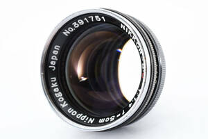 ★☆ 良品！ Nikon ニコン Nippon Kogaku NIKKOR-S・C 5cm 50mm F1.4 ブラック Sマウント ＃2 ★☆