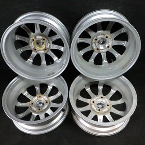 [石] weds ZELERNA 15×5.5J 100×4H +45 ハブ径73mm ポリッシュ 社外アルミホイール 4本セット 個人宅不可 ■ 15インチ 中古品 ■の画像2