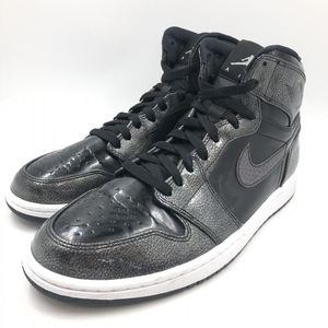 【中古】NIKE AIR JORDAN1 Retro High BlackPatent 28.5cm 332550-017 ナイキ エアジョーダン ブラックパテント[240024458671]