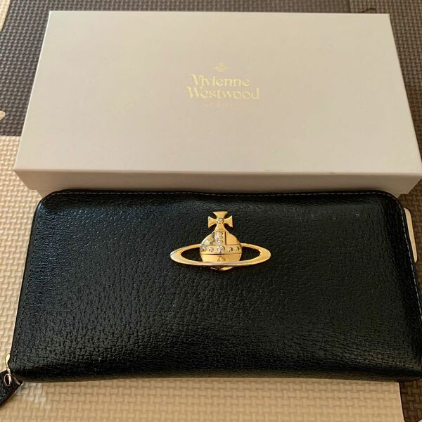 ヴィヴィアンウエストウッド ラウンドファスナー長財布 ブラック 黒 Vivienne Westwood オーブ 正規品 外箱
